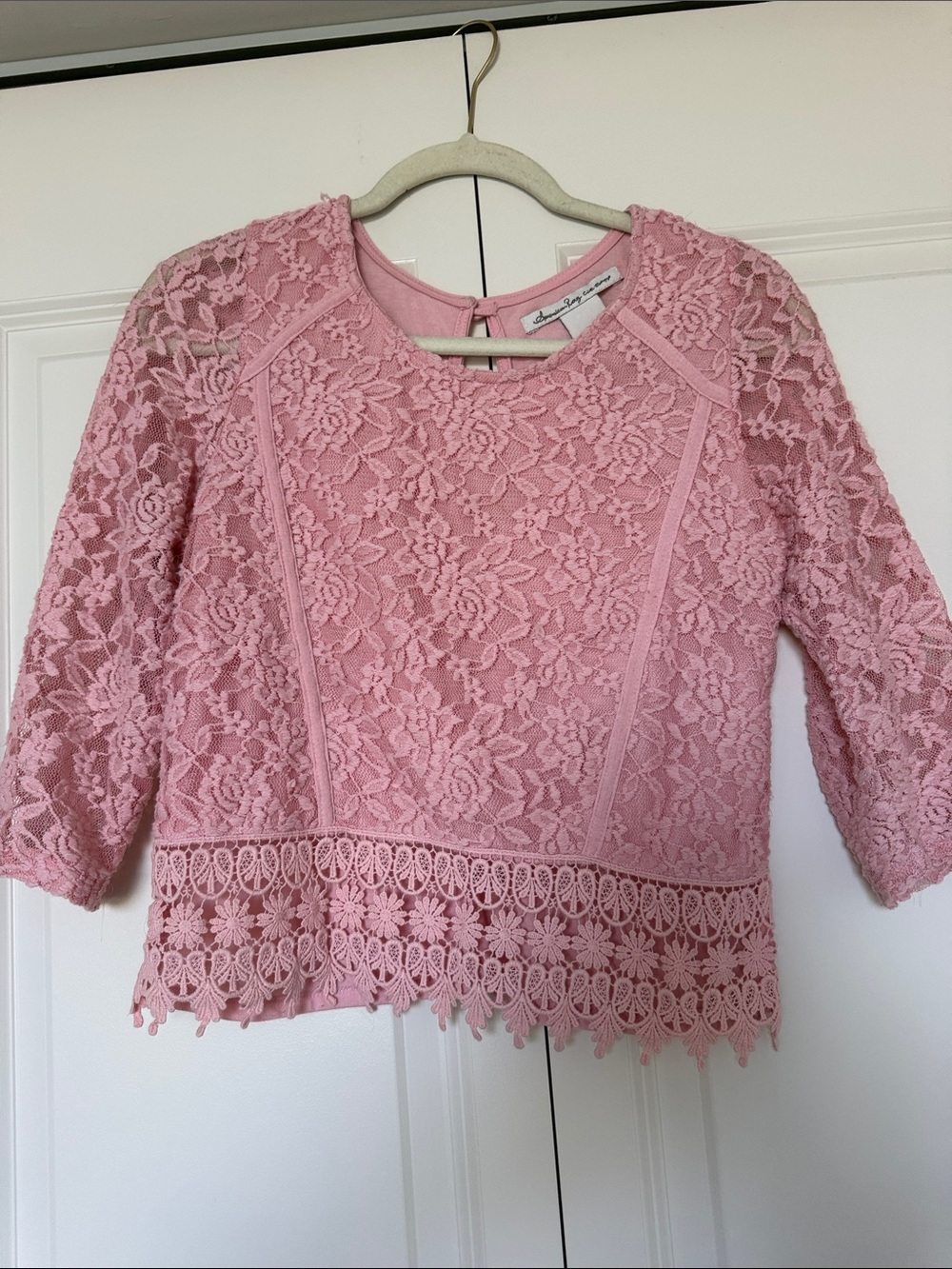 American Rag Pink Lace Top